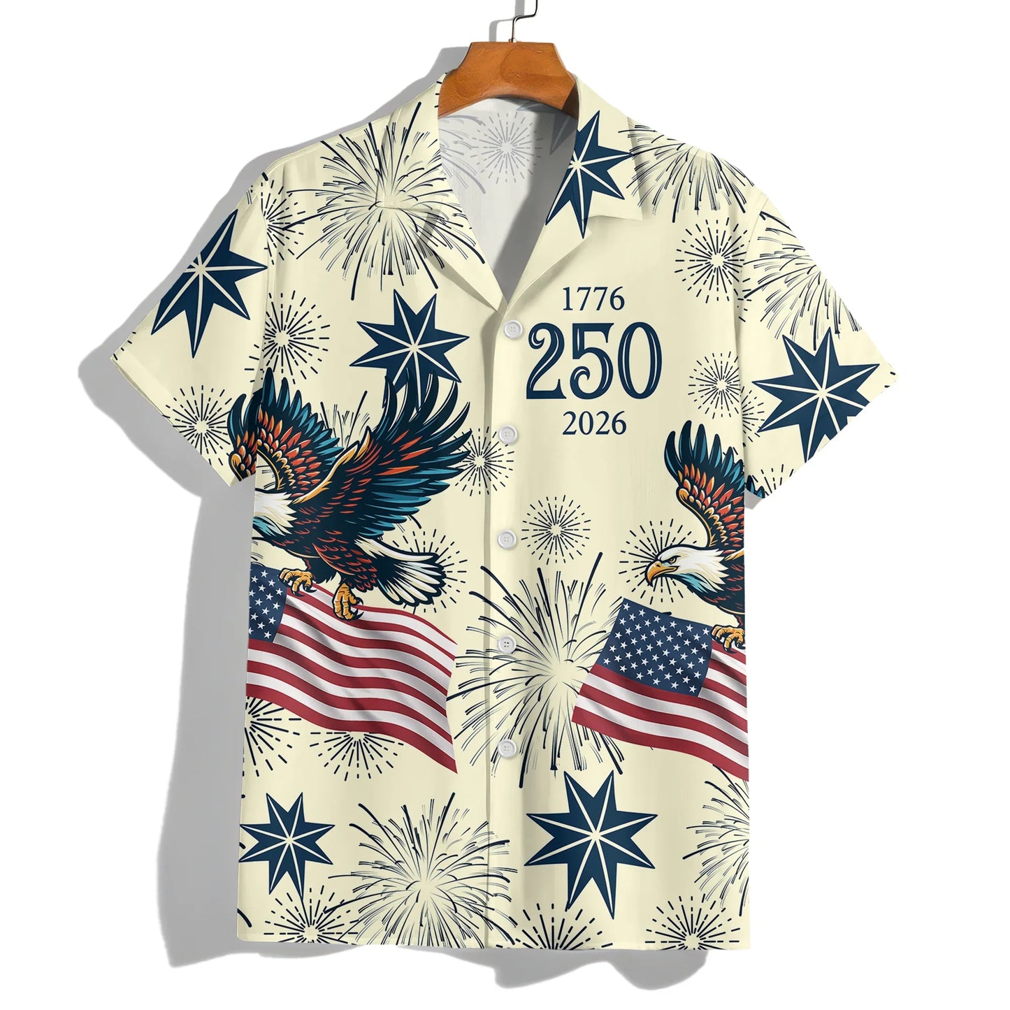 USA 250 Anniversary Eagle 1776-2026 Hawaii Shirt - GLOWUP
