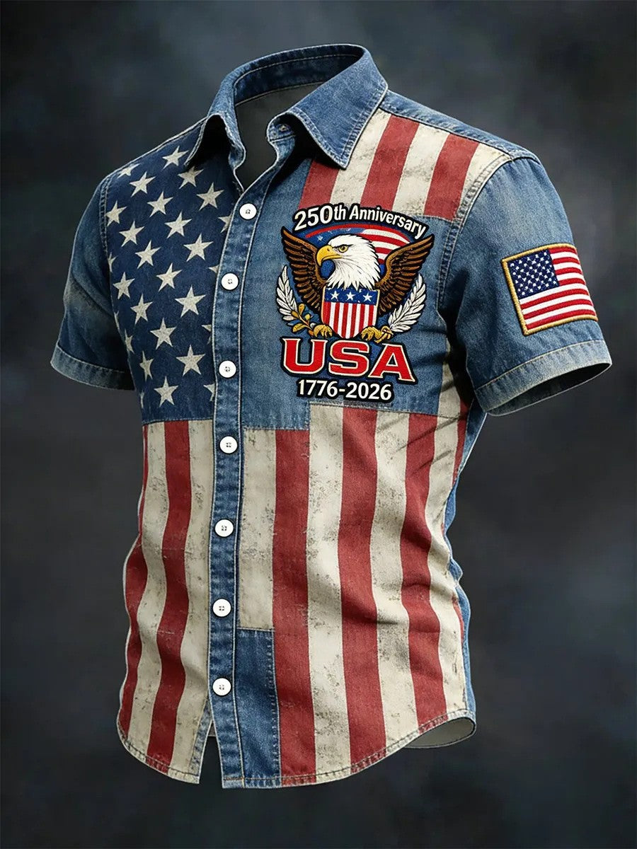 USA 250th Men's Short-Sleeve Shirt CS2615 - GLOWUP