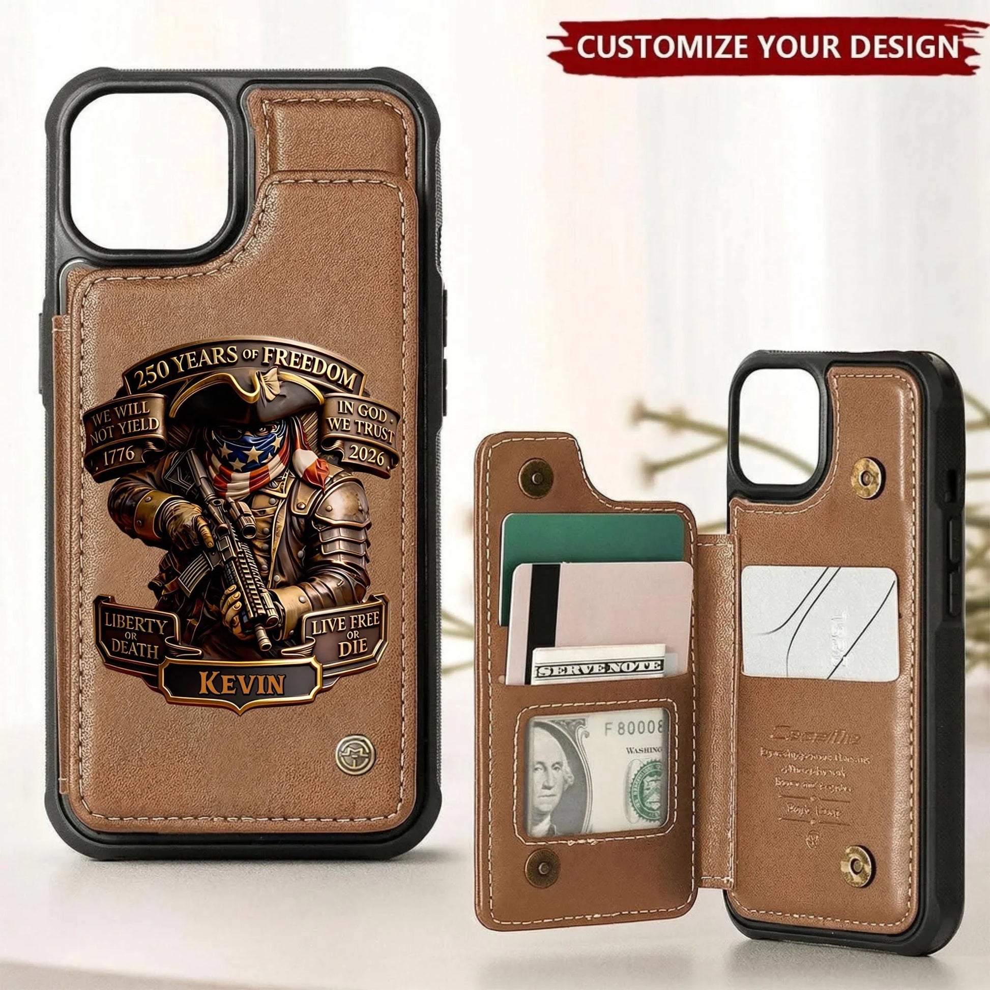 Live Free Tribute 250 Years Custom Wallet Phone Case
