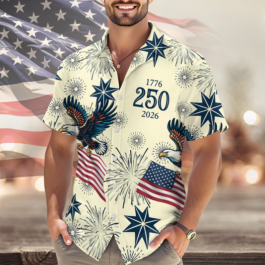 USA 250 Anniversary Eagle 1776-2026 Hawaii Shirt - GLOWUP