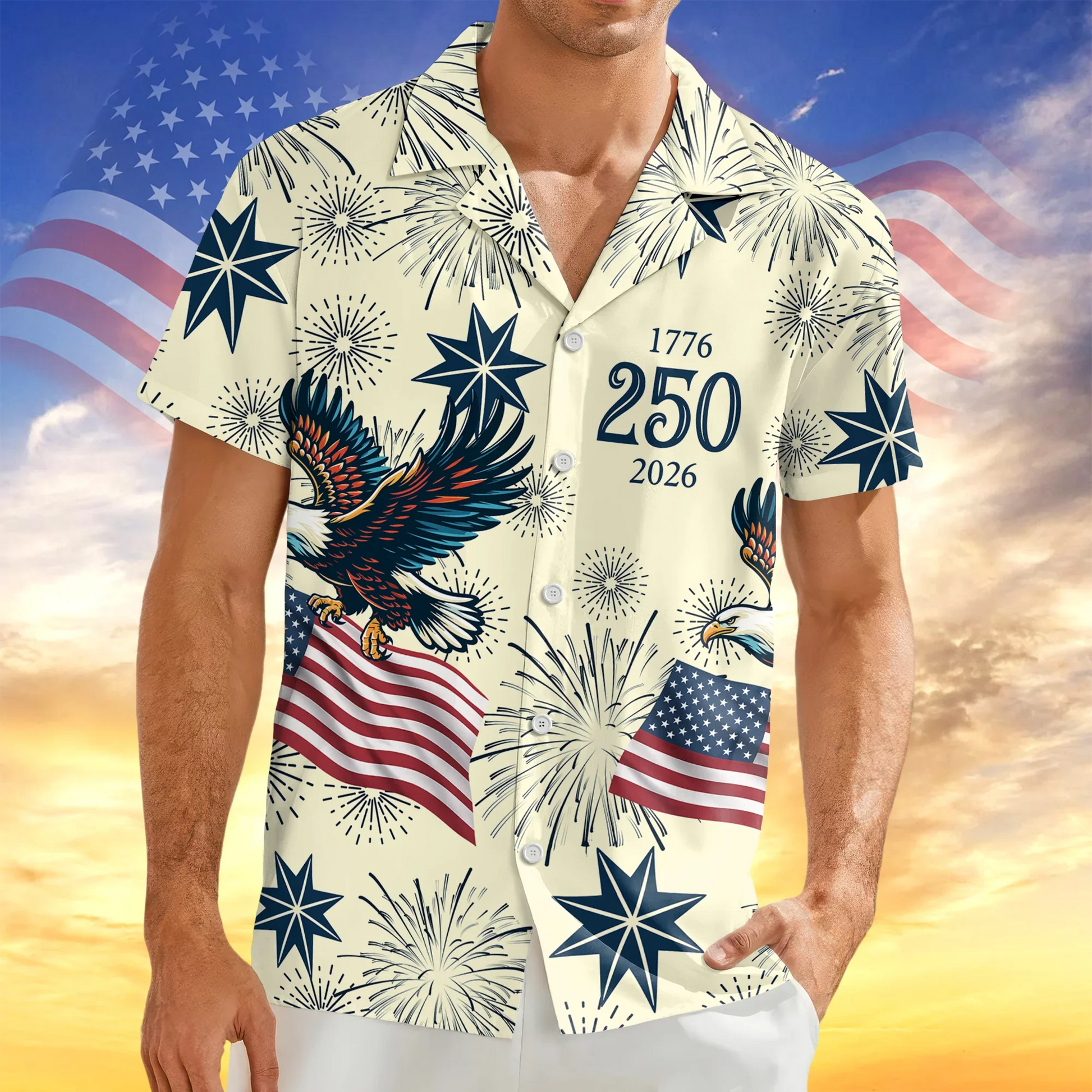 USA 250 Anniversary Eagle 1776-2026 Hawaii Shirt - GLOWUP