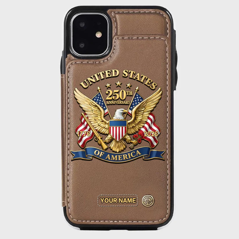 United States 250th Anniversary Custom Wallet Phone Case - GLOWUP