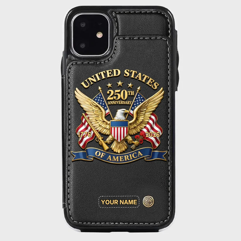 United States 250th Anniversary Custom Wallet Phone Case - GLOWUP