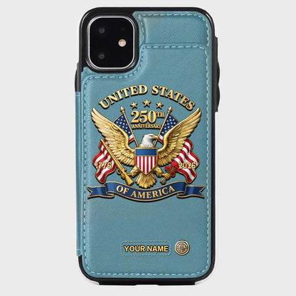United States 250th Anniversary Custom Wallet Phone Case - GLOWUP