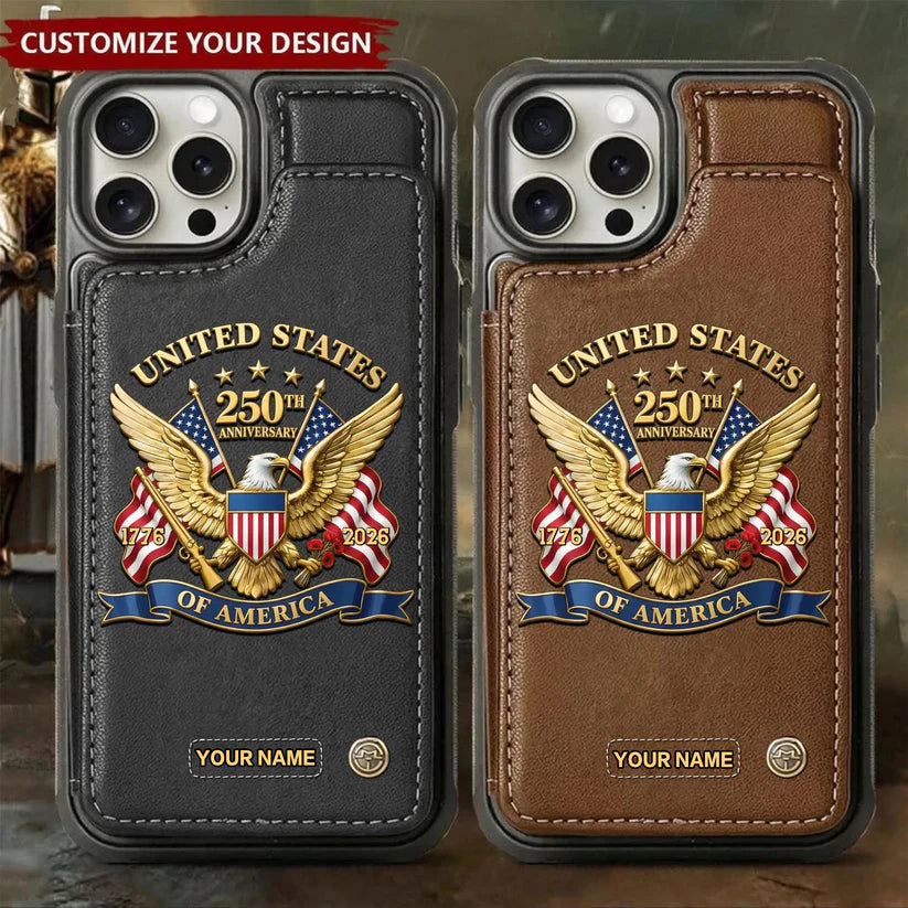 United States 250th Anniversary Custom Wallet Phone Case - GLOWUP