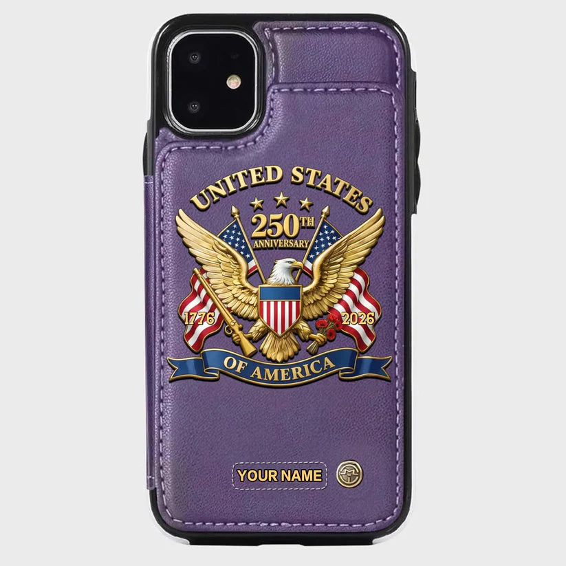 United States 250th Anniversary Custom Wallet Phone Case - GLOWUP