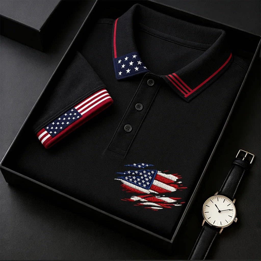 USA 250th Men's short-sleeved polo shirt ML1225 - GLOWUP