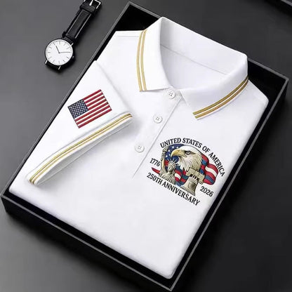 USA 250th Men's short-sleeved polo shirt  ML1240 - GLOWUP