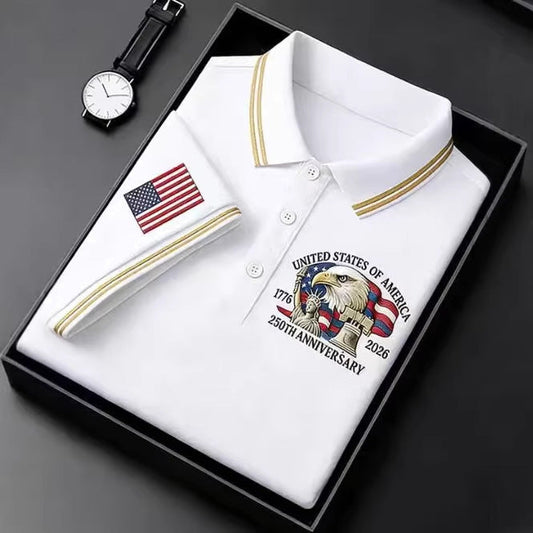 USA 250th Men's short-sleeved polo shirt  ML1240 - GLOWUP