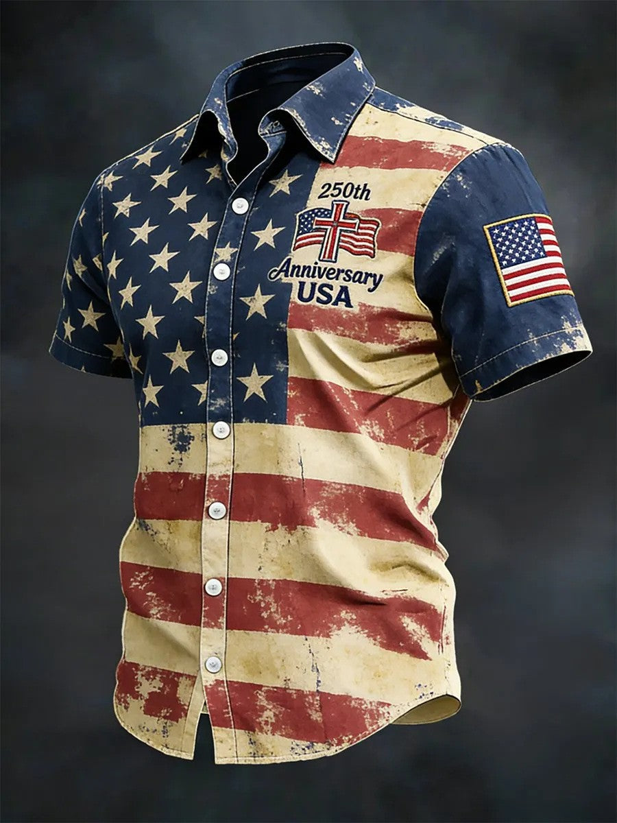 USA 250th Men's Short-Sleeve Shirt CS2615 - GLOWUP