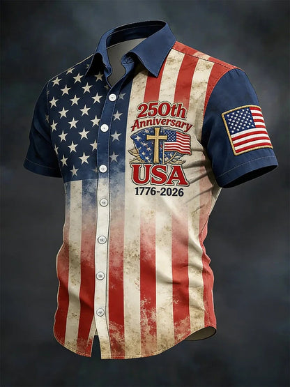 USA 250th Men's Short-Sleeve Shirt CS2615 - GLOWUP