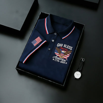 USA 250th Men's short-sleeved polo shirt ML22 - GLOWUP