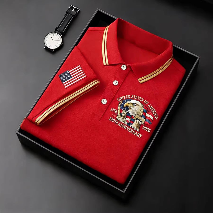 USA 250th Men's short-sleeved polo shirt  ML1240 - GLOWUP