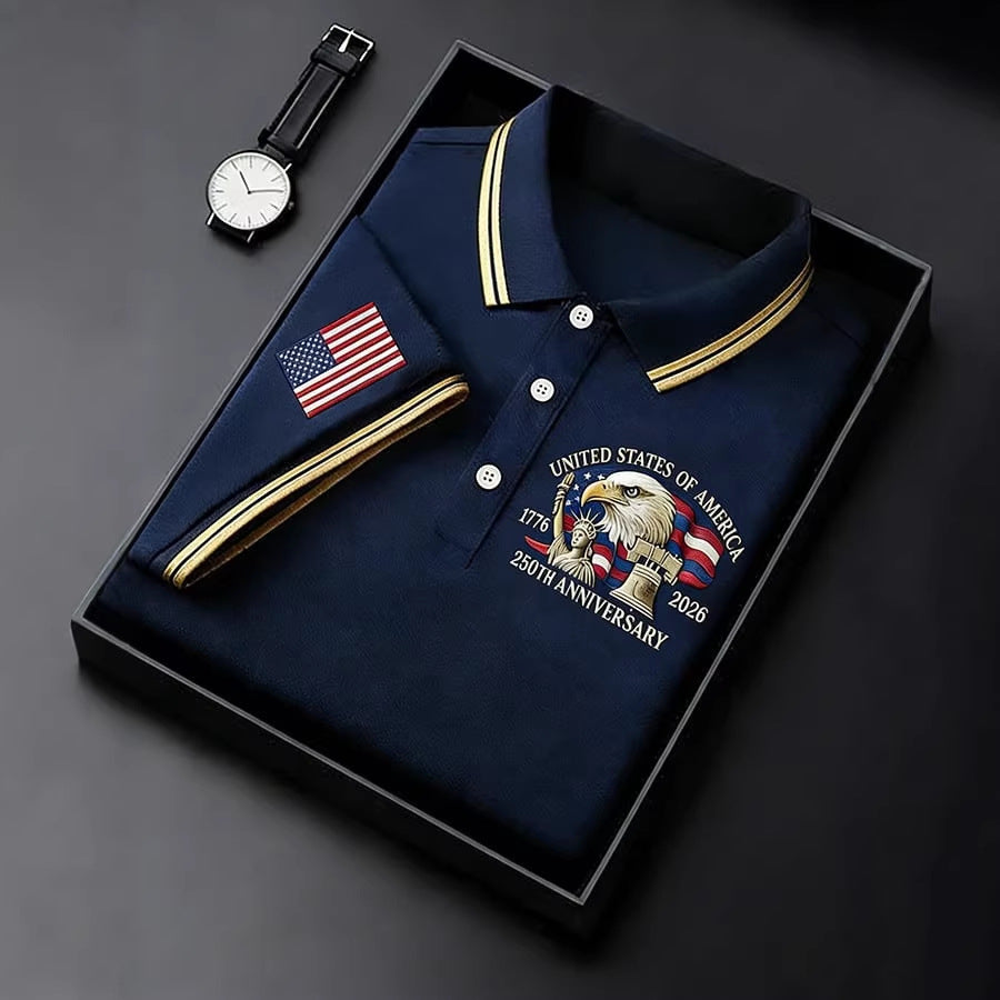 USA 250th Men's short-sleeved polo shirt  ML1240 - GLOWUP