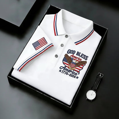 USA 250th Men's short-sleeved polo shirt ML22 - GLOWUP