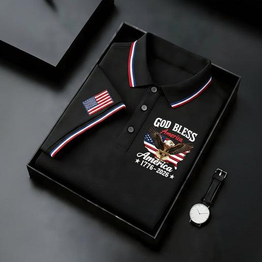 USA 250th Men's short-sleeved polo shirt ML22 - GLOWUP