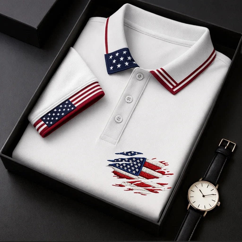 USA 250th Men's short-sleeved polo shirt ML1225 - GLOWUP