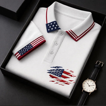 USA 250th Men's short-sleeved polo shirt ML1225 - GLOWUP