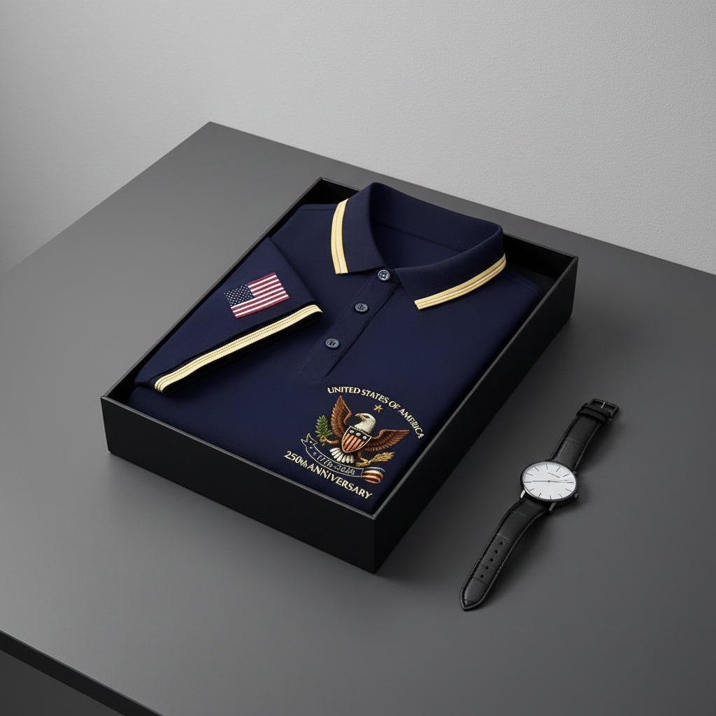 USA 250th Men's short-sleeved polo shirt ML12311 - GLOWUP
