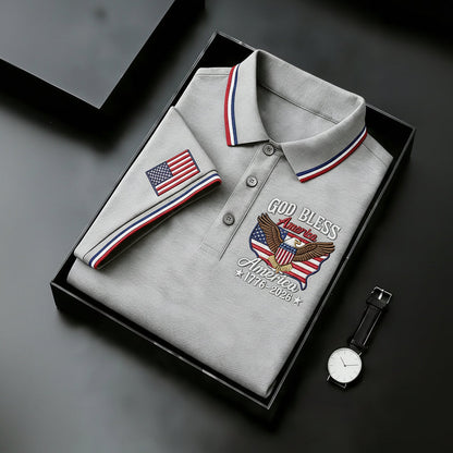 USA 250th Men's short-sleeved polo shirt ML22 - GLOWUP
