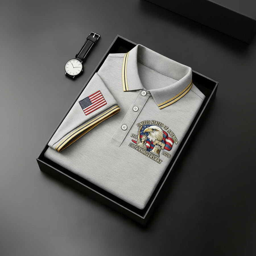 USA 250th Men's short-sleeved polo shirt  ML1240 - GLOWUP