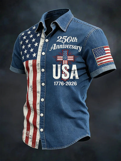 USA 250th Men's Short-Sleeve Shirt CS2615 - GLOWUP