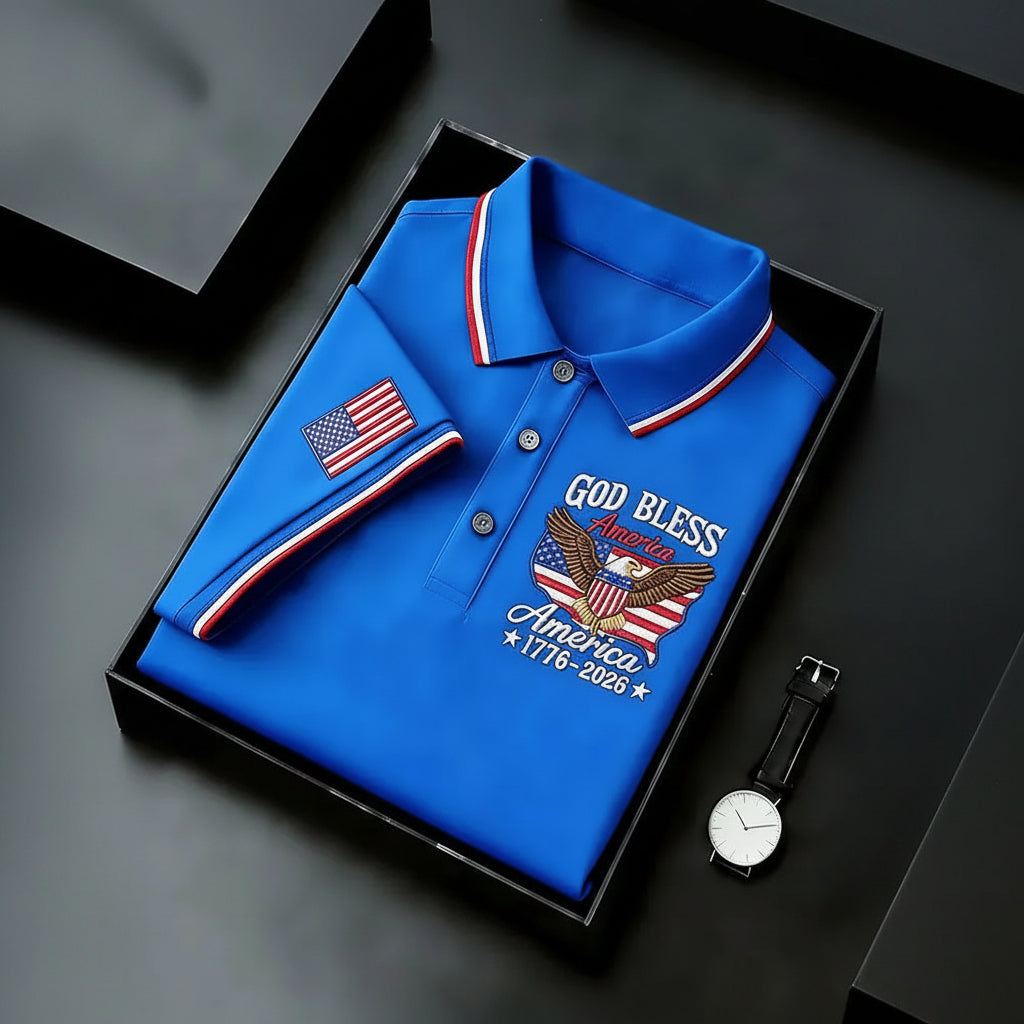 USA 250th Men's short-sleeved polo shirt ML22 - GLOWUP