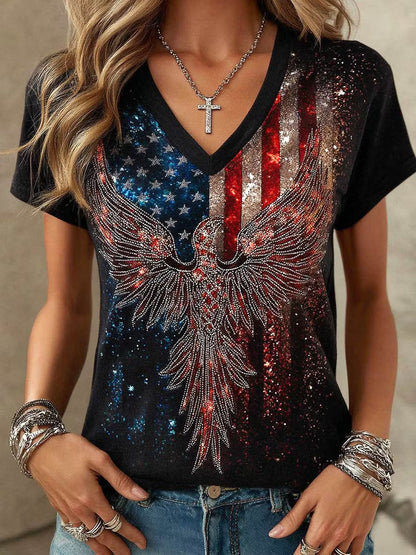 Women's Vintage Faith American Founding 250th Anniversary Short-Sleeved T-Shirt - GLOWUP