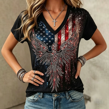 Women's Vintage Faith American Founding 250th Anniversary Short-Sleeved T-Shirt - GLOWUP