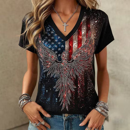 Women's Vintage Faith American Founding 250th Anniversary Short-Sleeved T-Shirt - GLOWUP
