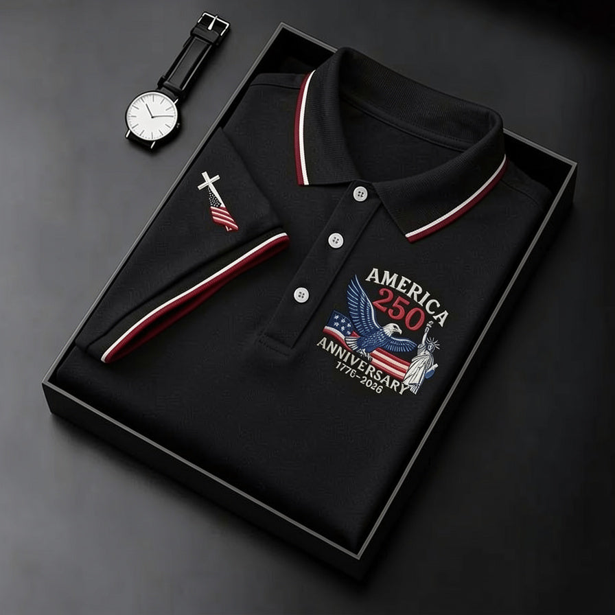 USA 250th Men's short-sleeved polo shirt ML1231 - GLOWUP