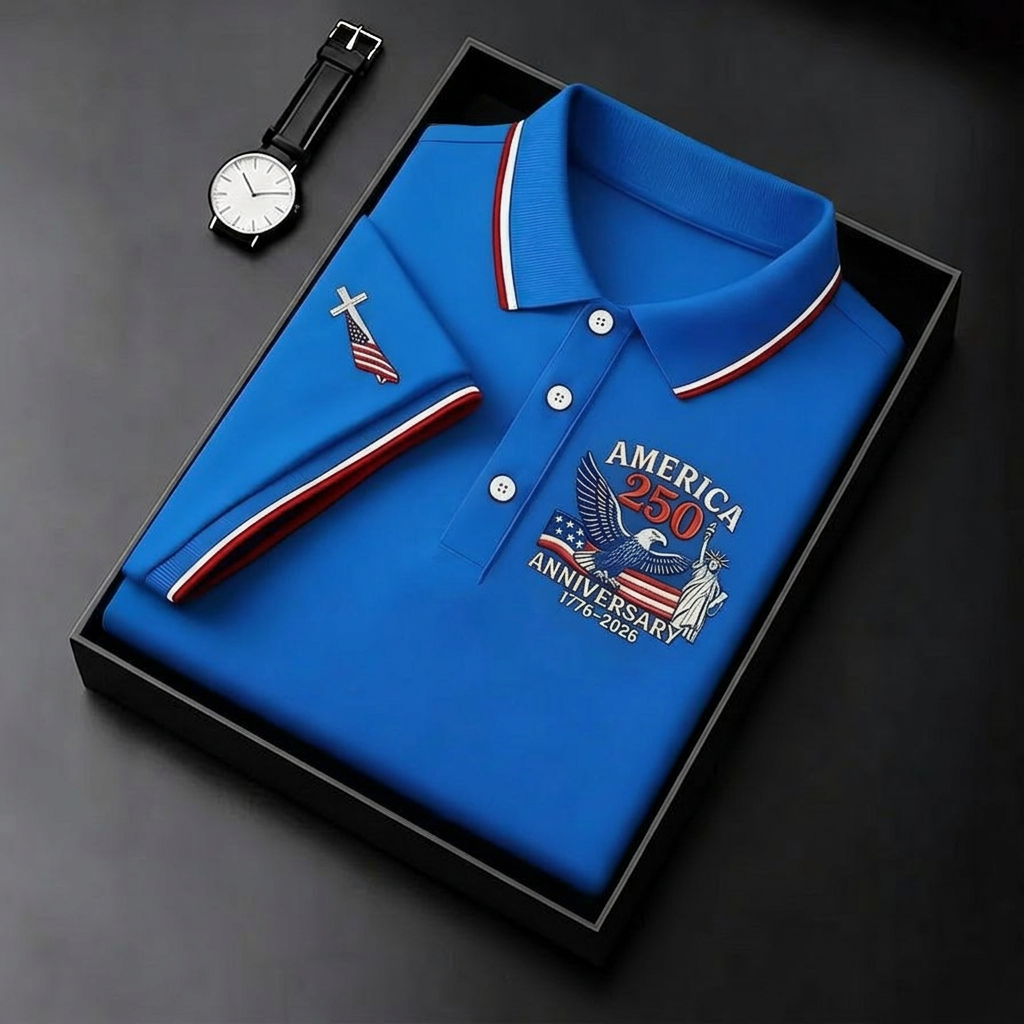 USA 250th Men's short-sleeved polo shirt ML1231 - GLOWUP
