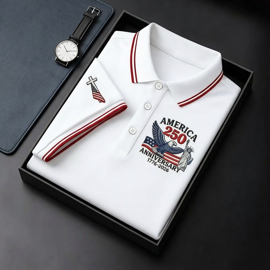 USA 250th Men's short-sleeved polo shirt ML1231 - GLOWUP