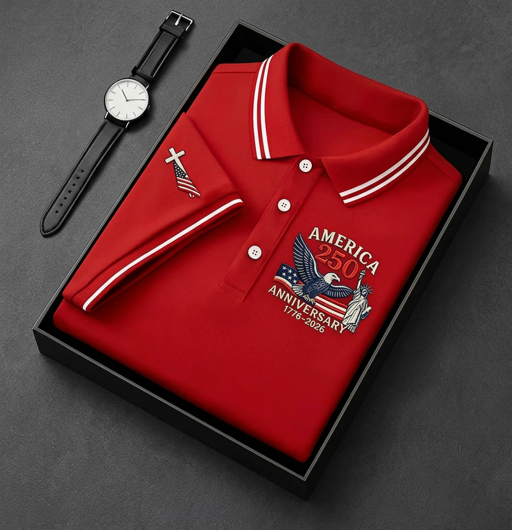 USA 250th Men's short-sleeved polo shirt ML1231 - GLOWUP