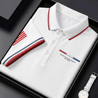 USA 250th Men's short-sleeved polo shirt ZM4705 - GLOWUP