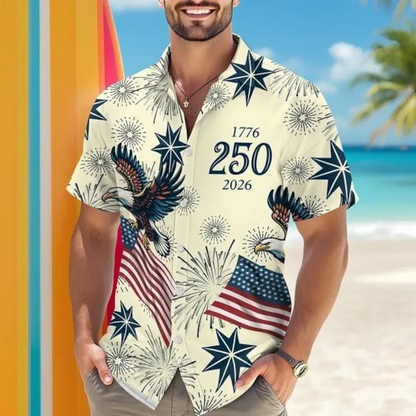 USA 250 Anniversary Eagle 1776-2026 Hawaii Shirt - GLOWUP