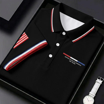 USA 250th Men's short-sleeved polo shirt ZM4705 - GLOWUP