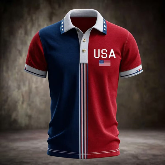 USA 250th Men's short-sleeved polo shirt - GLOWUP