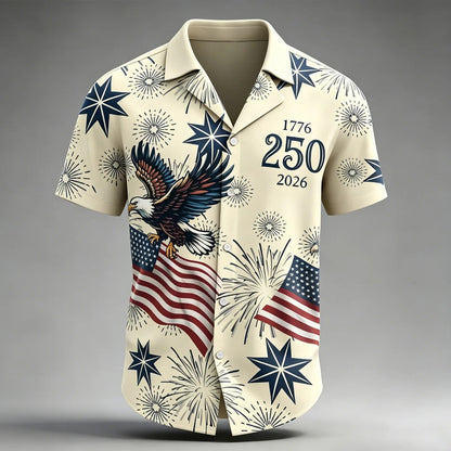 USA 250 Anniversary Eagle 1776-2026 Hawaii Shirt - GLOWUP